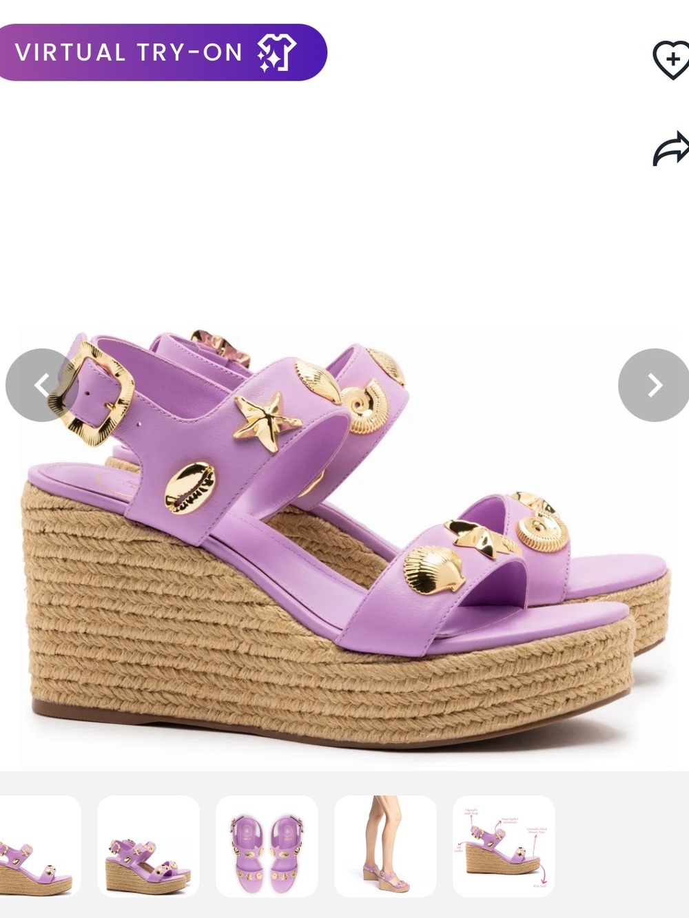 Larroude Madison Espadrille Wedge in Lilac Leather 9 - Picture 5 of 13